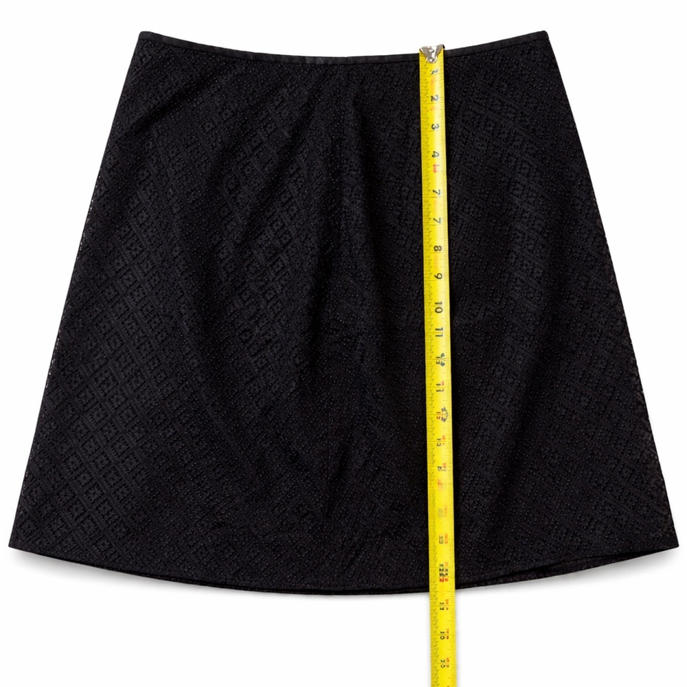 NY&Co Black Lace A-Line Mini Skirt Size 12 Textured Overlay - Picture 7 of 8